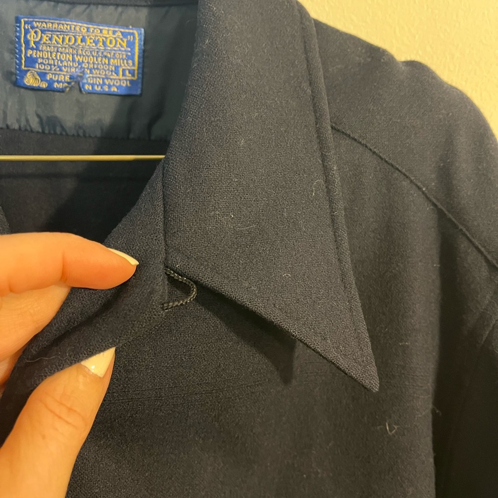 Classic Pendleton Navy 100% Virgin Wool Shirt/Jac… - image 1